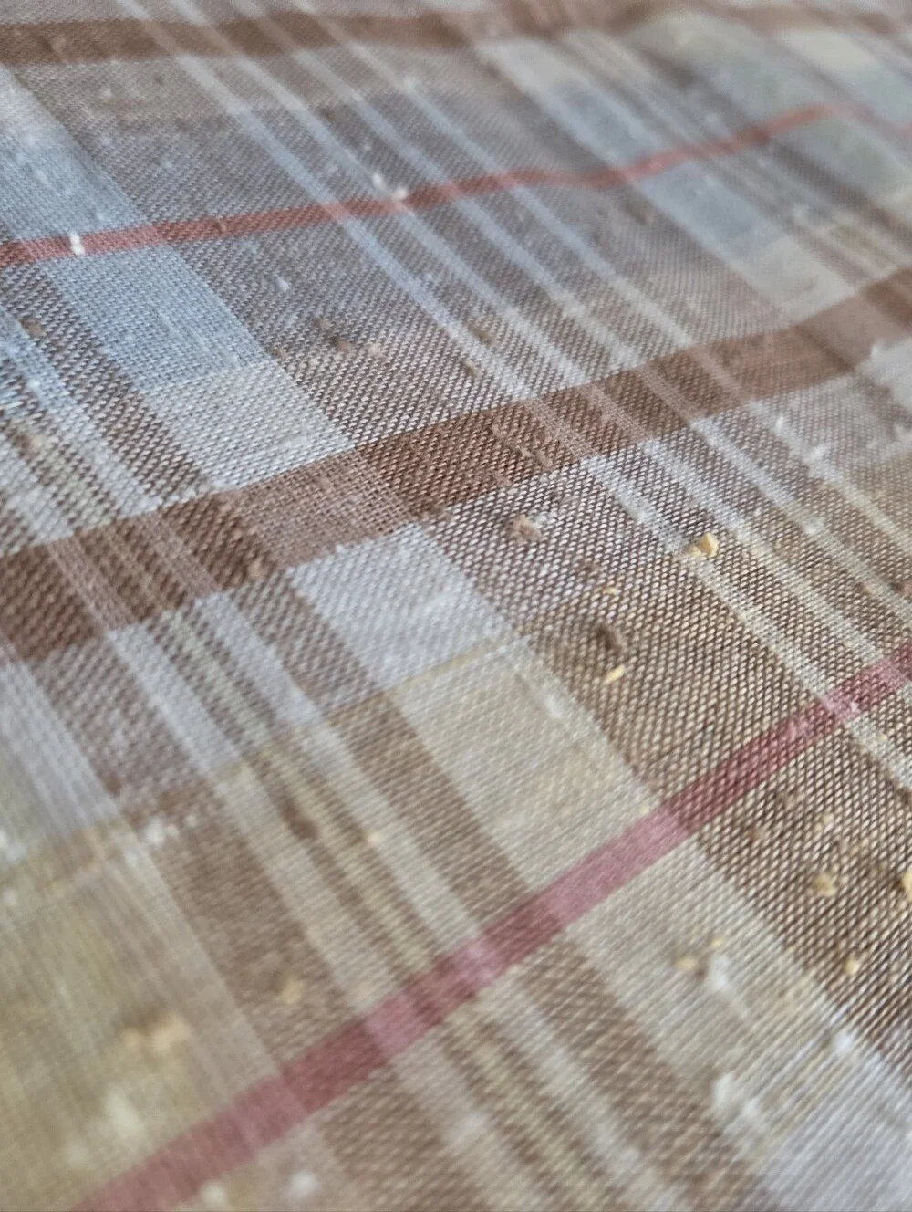 Vintage Classic Plaid Textured 100% Cotton Warm Colors 3.1 Yards